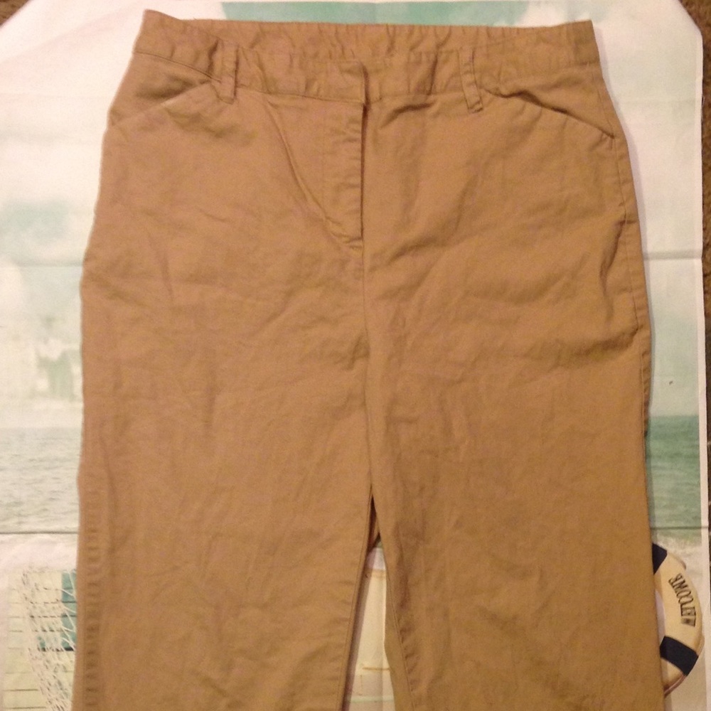Style & Co Tan Capris 14 Petite Dress Pants - Picture 3 of 8